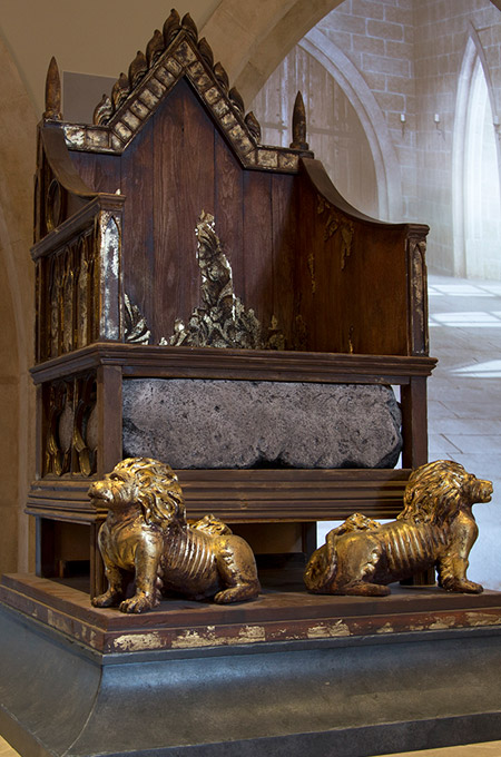 A wooden throne
